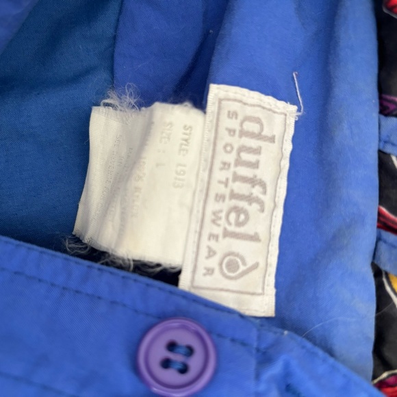 Vintage Duffel Sportswear/Windbreaker Blue Jacket Size L Fits Like A Medium - Picture 6 of 7